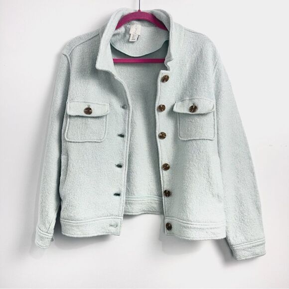 Joie Wool Blend Cropped Shacket Sz Large - Picture 3 of 13